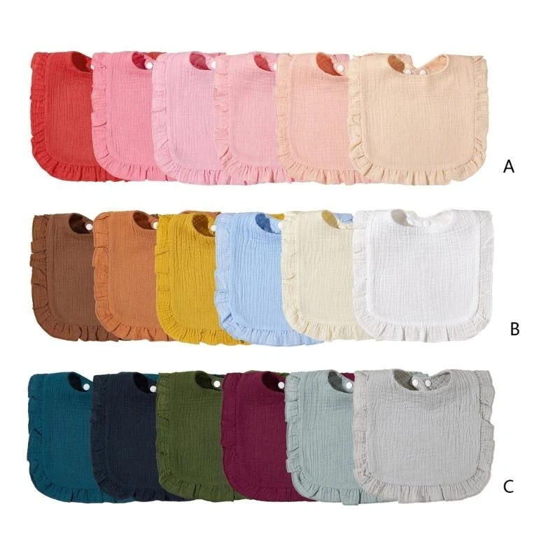 J15U مرايل أطفال بيبي باندانا لعاب المرايل القطنية للجنسين بنين بنات لون سادة للتسنين واللعاب هدية استحمام لحديثي الولادة