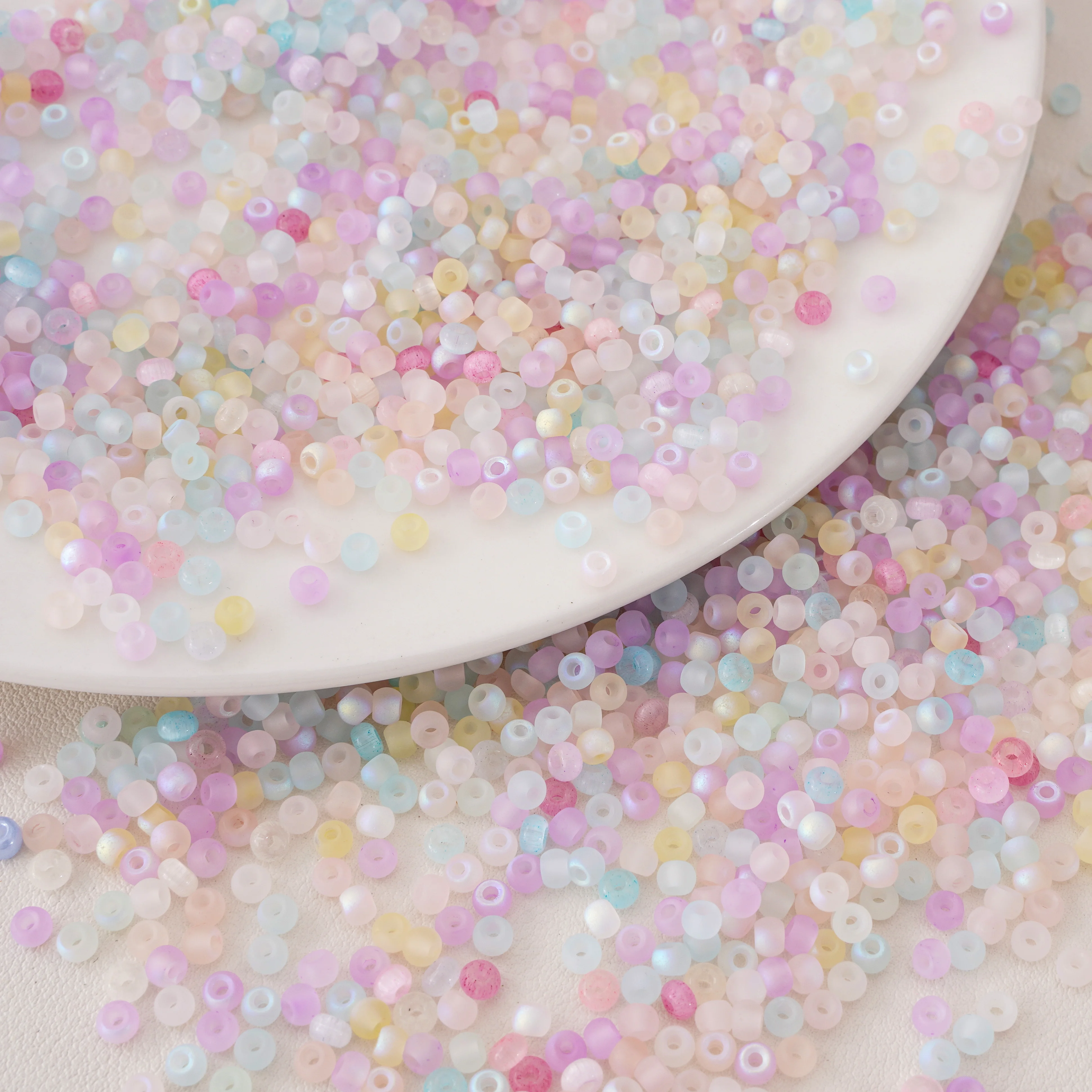 80 Uds. Cuentas de arroz de vidrio de alta calidad de 4mm cuentas espaciadoras sueltas mate para fabricación de joyería DIY pulsera collar pendientes Accesorios