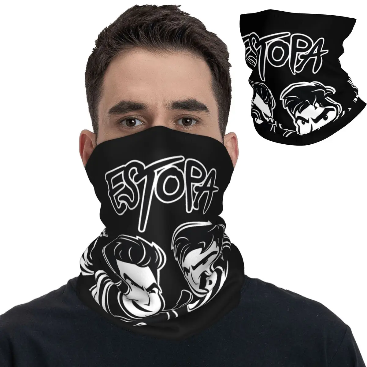 Estopa Punk Rock Band Bandana Neck Gaiter Printed Balaclavas Face Mask Scarf Headband Running for Men Women Adult