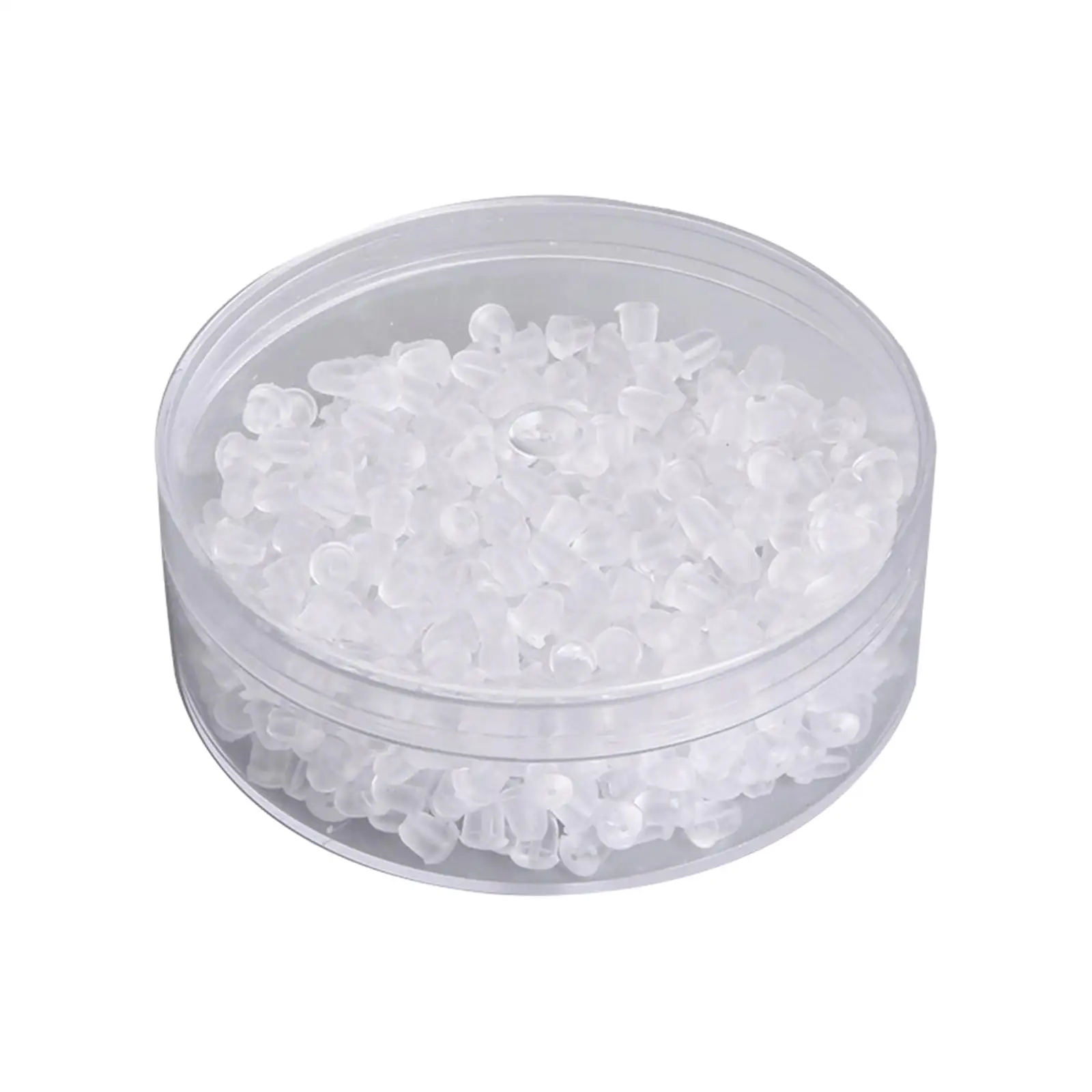 500Pcs Clear Earring Backs Rubber Accessories with Storage Box Transparent Earplugs for Ear Nuts DIY Plugging