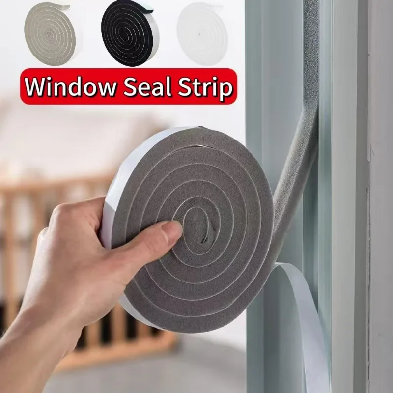 200cm/roll Door Window Sealing Strips Self-Adhesive Sound-Proof Door Window Gap Foam Noise Insulation Dust-proof Tape