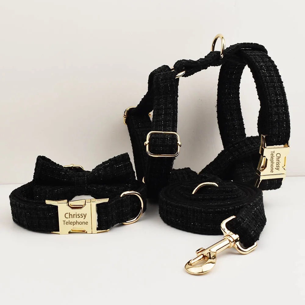 Customizable Personalized Dog Collar with Free Engraving ID Name Tag Pet Accessory Set - Matching Leash And Harness Available
