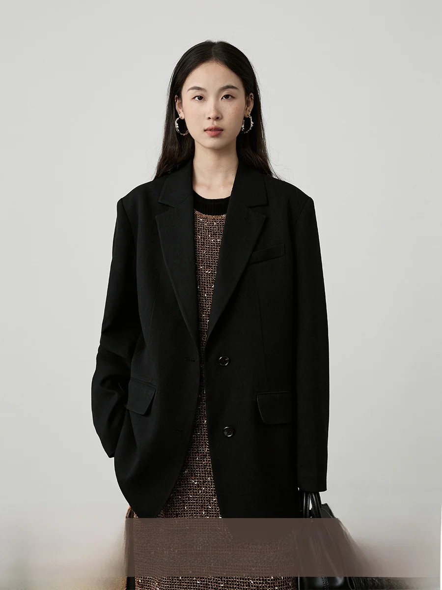 

Bla Gentleman CAREMIND00 Acetate Men's Suit Jaet Vintage Commute Sle Long Sve Single Button Pure Color Faion