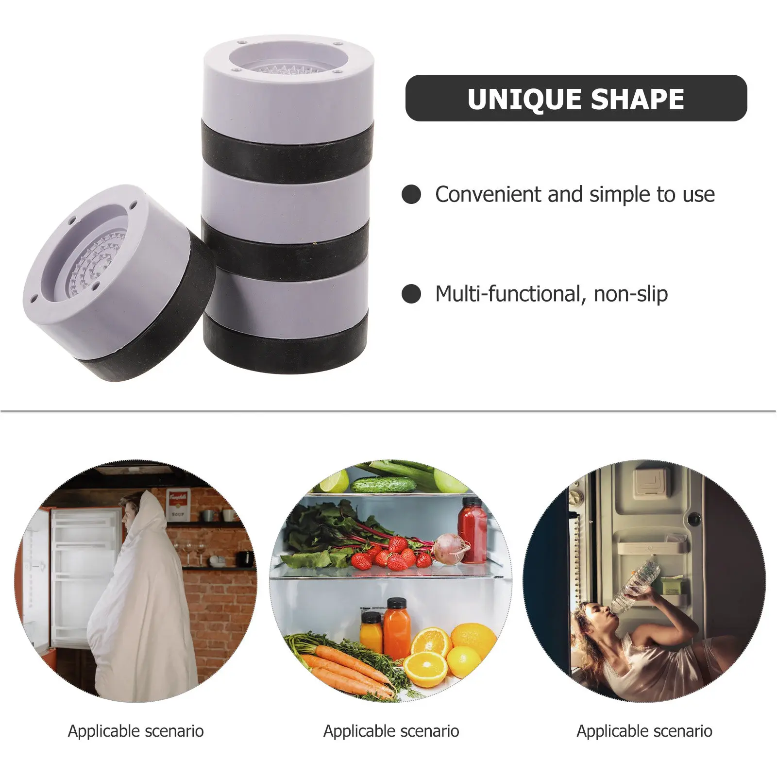 4Pcs Anti-Skid Feet Mats Shockproof Durable Washing Machine Foot Pads Furniture Heightening Pads Vibration Noise Reduction