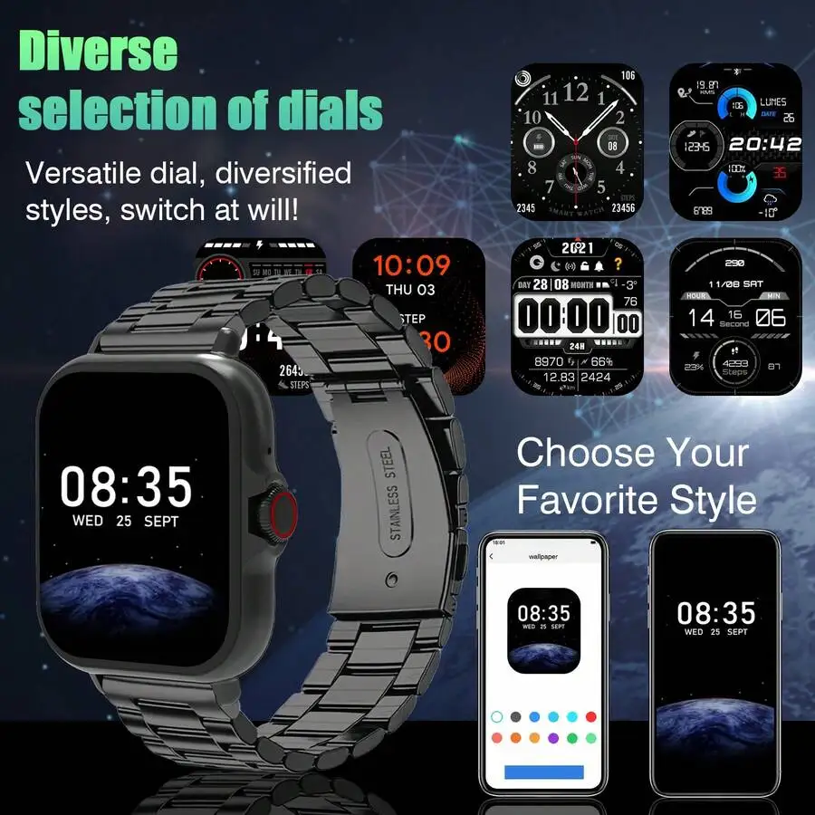 2026 New Smart Watch, Wireless Calling /Dial, Multi -Sport Mode, Calling Reminder And Rejection,Information Reminder,SMS