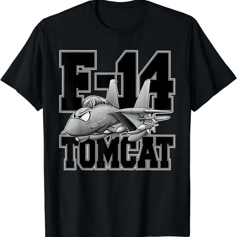 

New Limited F 14 Tomcat Naval Military Fighter Jet Aircraft Cartoon T Shirt