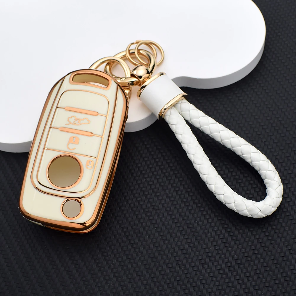 TPU Car Flip Key Case Cover for FIAT Tipo Toro Nuovo Freedom 500X Doblo Argo Grazie Key Protector Shell Fob with Keychain