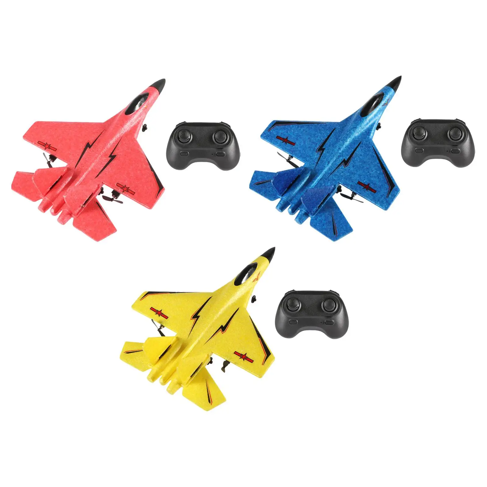 Remote Control Aircraft Foam Airplane Anti Collision with Cool Light A Key to Take Off Fighter Model Boys Gift 2CH RC Jet Glider