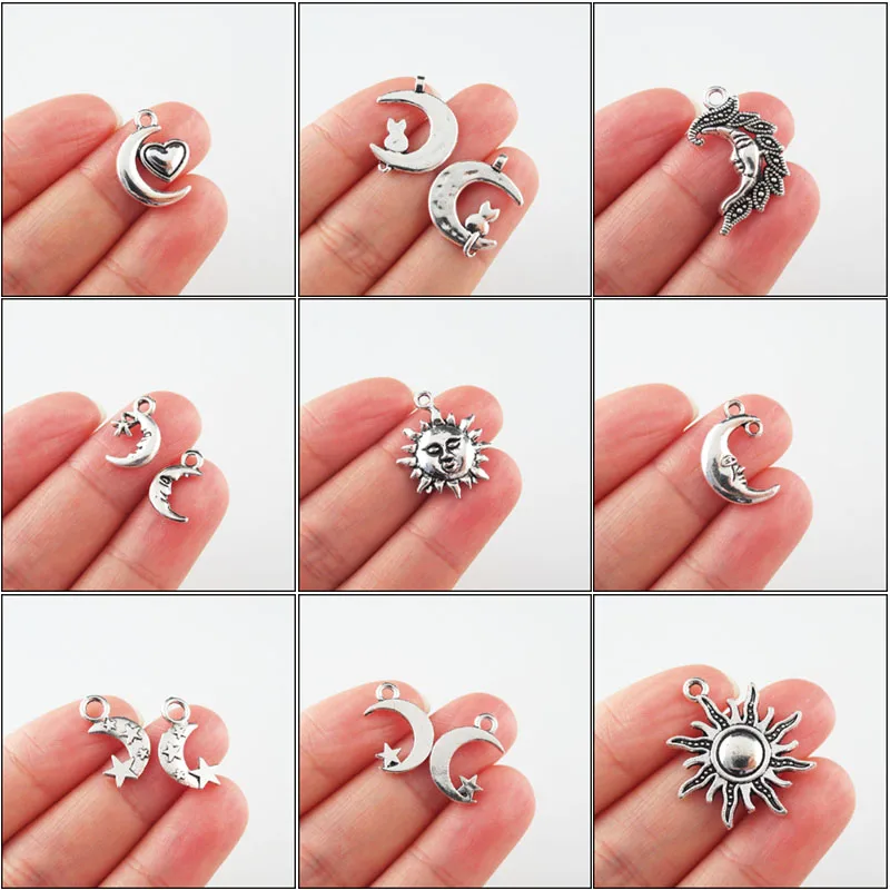 Fashion New Bodhisattva Heart Flower Palm Charms Antique Silver Color Pendants For Gifts Jewelry