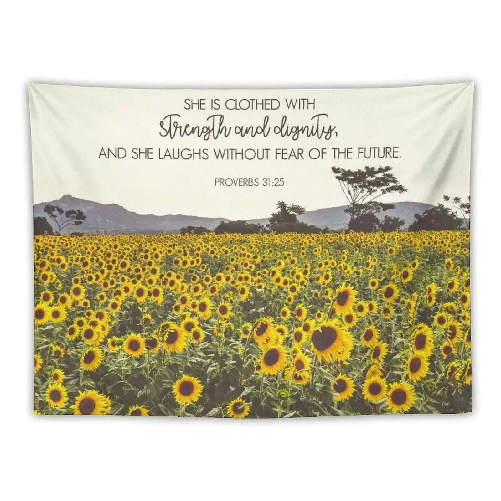 Proverbs and Sunflowers Tapestry Aesthetics For Room Korean Room Decor Bed Room Decoration Tapestry