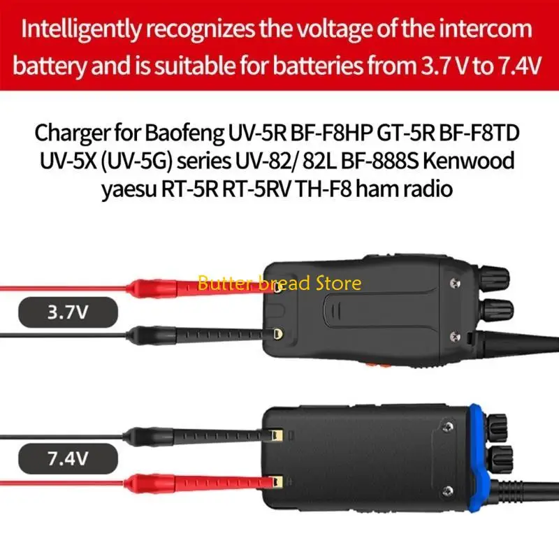 W89C USB Charger-Cord para UV-5R UV-82 BF-888S TYT-RETEVIS BODA CABINACIÓN CLIP