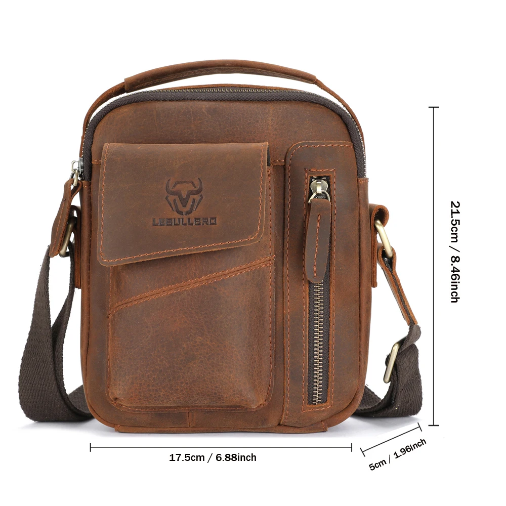 حقيبة LEBULLBRO للرجال من الجلد بكتف واحد مضادة للسرقة وقفل RFID وحقيبة ساعي البريد للأعمال #2