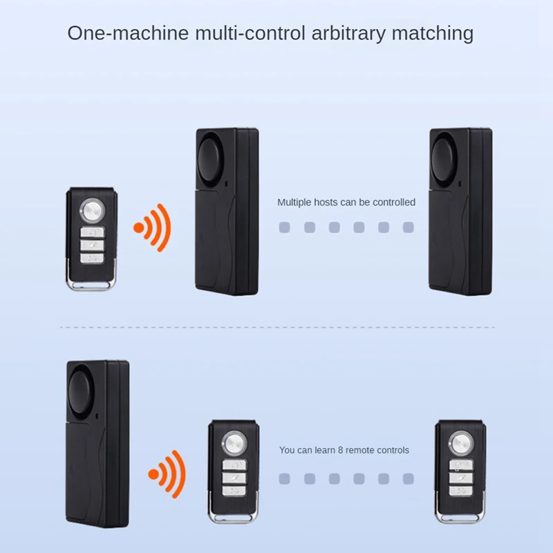 Controle remoto Vibration Alarm Set, Sensibilidade ajustável, Alarme alto para veículo elétrico