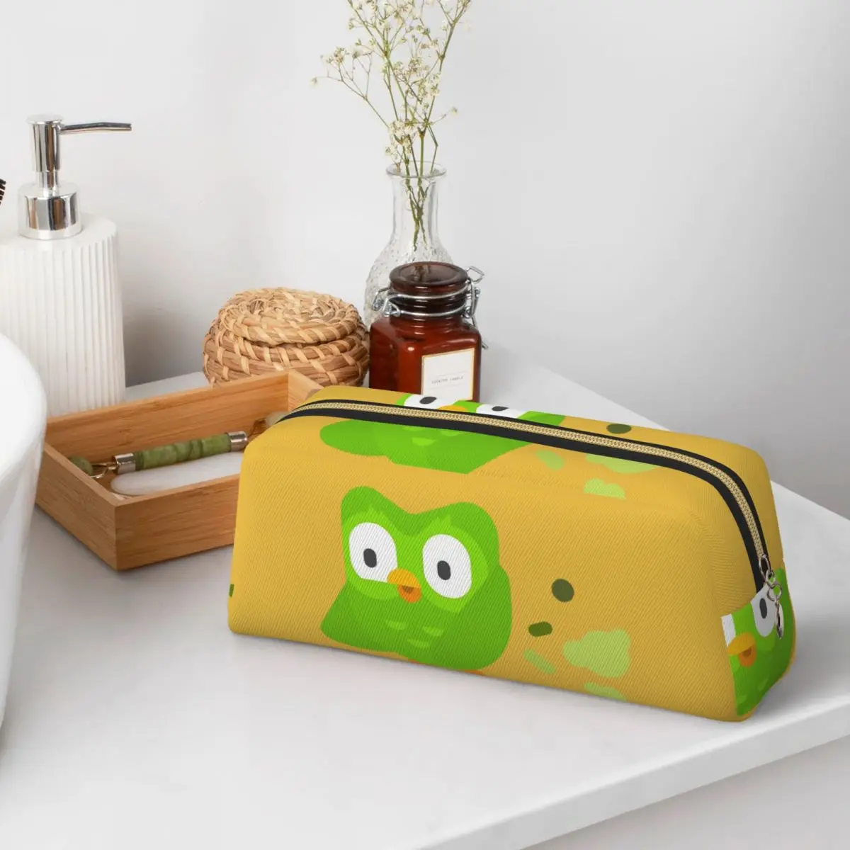 

Duolingo Owl Duo Pencil Cases for Student School Pen Box Pencil Bag Large Storage Pencil Pouch Pen Holder