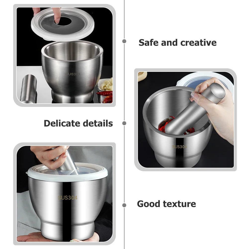 

1 комплект, пестик из нержавеющей стали, пищевой 304, нескользящее основание, устойчивая к ржавчине мельница для специй с прозрачным основанием