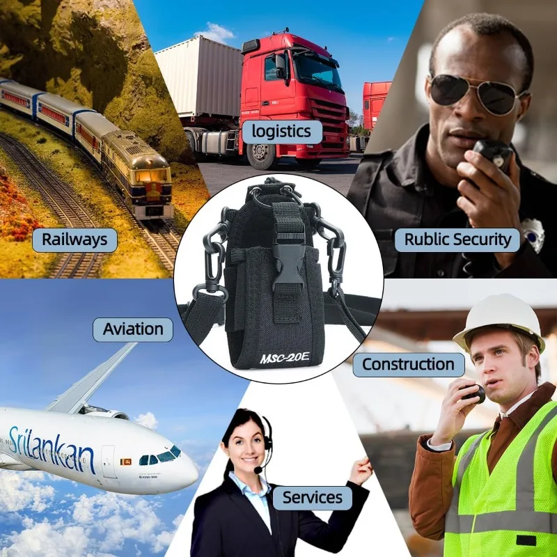 2PC MSC-20E 3 w 1 Kabura na radio Molle Etui na radio Regulowany pasek na ramię do BaoFeng 5RM UV-5R UV-21R