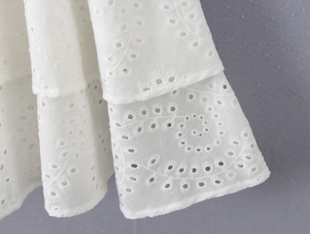 Sexy Wit Borduren Kant Pad Beha Corset stijl Houten oren Band Mini Tank Jurk Vrouwen 2 Lagen Ruches Swing Jurken Vestidos