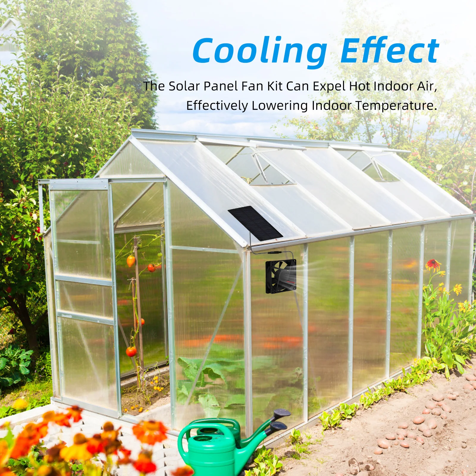 Solar Powered Fan for Outdoor Campin Small Solar Fan with Solar Panel Fan Kit 3000 RPM IP65 for Homes RVs Greenhouses Pets