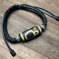 Tibetan Buddhism Dzi Beads Bracelet Adjustable Leather Cord Braided Agate Lucky Amulet Bracelets Men Women Healing Jewelry Gifts