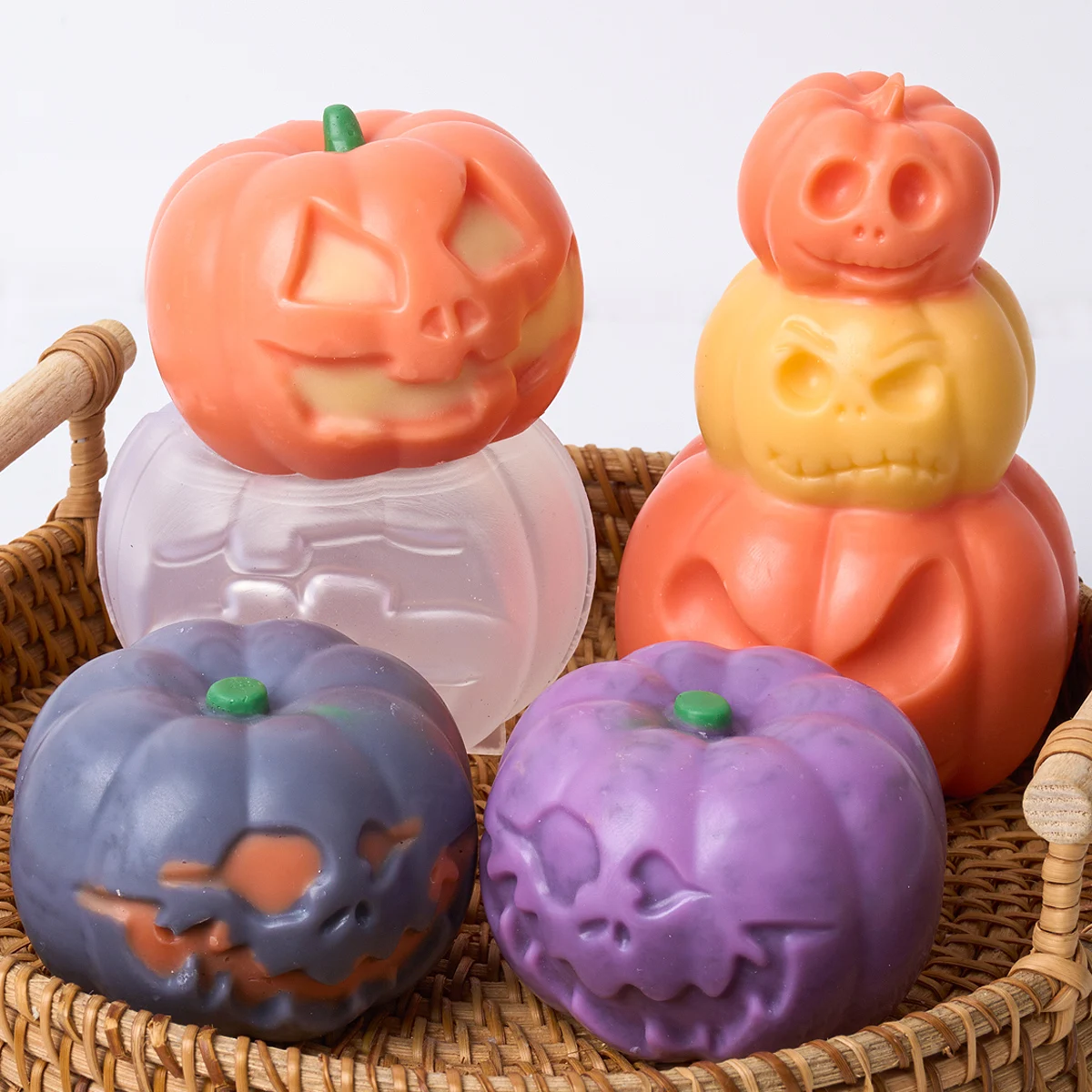 3d Kürbis Silikon Kerzen form DIY Halloween Ornamente Seife machen Gips Harz Gussformen Home Festival Dekor Handwerk Geschenke