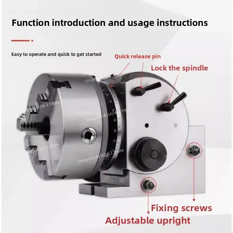 BS 4/5 Inch Universal Dividing Head for Milling Machine, Manual Indexing Head Horizontal & Vertical, Precision Rotary Worktable