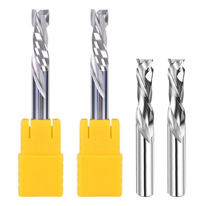 A74E-2 Flutes Compression End Mill Carbide Bit 2 Flutes Compression End Mill For Melamine Double Veneer Board Hard Wood
