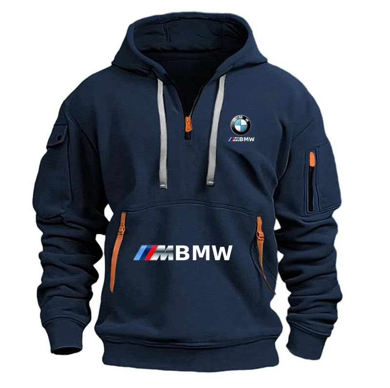 2025 Shoulder Drop Hooded Sweatshirt BMW Car Brand Men's and Women's Plus Size Loose Pullover  Sweatshirt Casual hoodie jacket