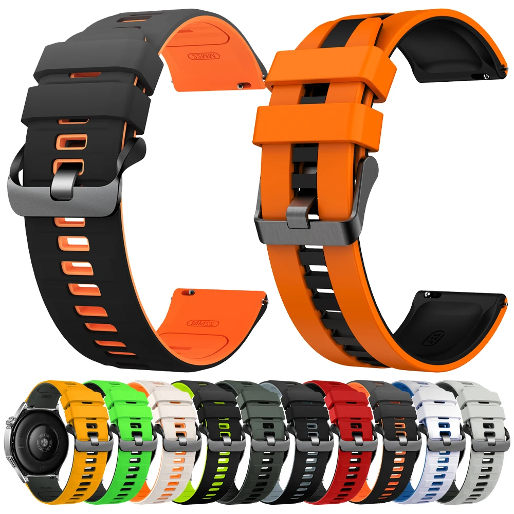 22mm Sport Silicone Strap For HUAWEI WATCH GT6 Pro Watch 5/4/3 Pro GT 5 4 3 SE 2 46mm Bracelet For Galaxy Watch 3 45mm Wristband