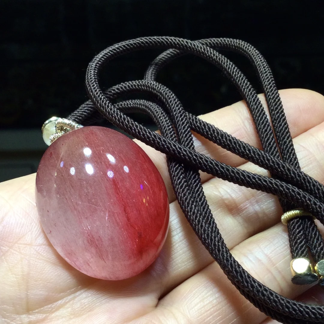 

Natural Red Rutilated Quartz Pendant Rutilated Quartz Jewelry 33*27*18mm Men Women Brazil AAAAAAA