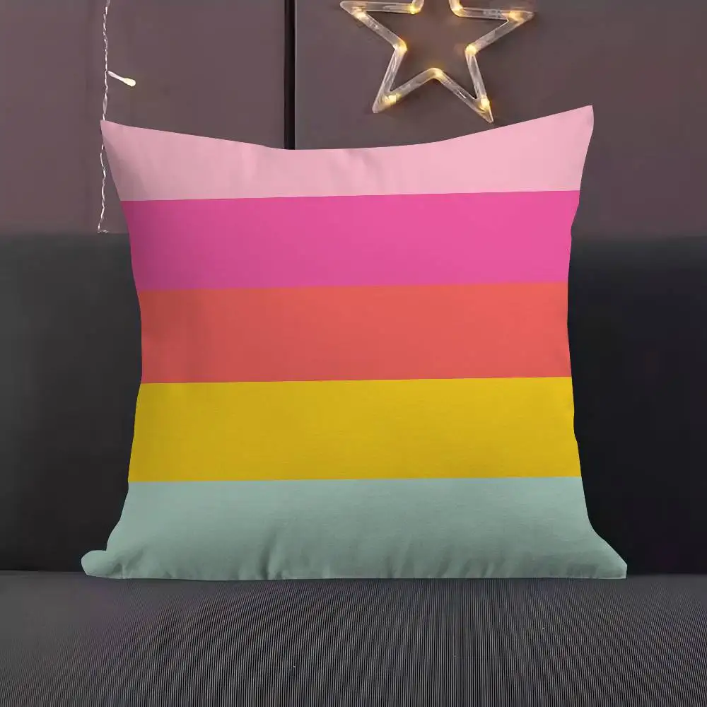

Pastel Bands Pillow Cover Design Cushion Cover Decor Holiday Decorati