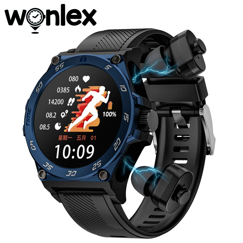 

wonlex MF03 Smart Watch men 2 In 1 TWS Wireless Headphone Local Music Smart Watch Bluetooth Call AI Voice Sport Earbuds Bracelet