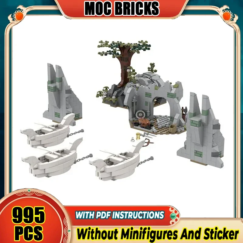 

Magical Rings Moc Building Block Movie Scene Parth Galen Model Castle Bricks DIY Assembly Street View Toy Gift