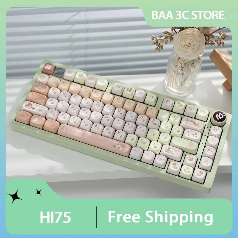 LEOBOG HI75 Mechanical Keyboard Wired Aluminium Alloy Custom Moa KeyCap RGB Hot Swap Backlit HIFI Sound Gaming Keyboard