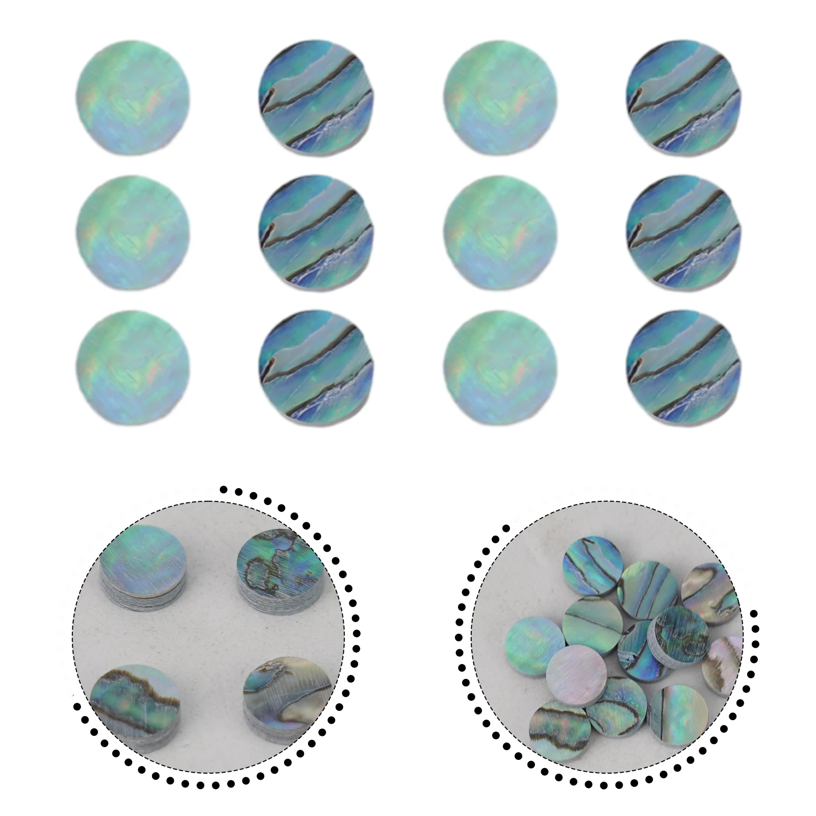 

12Pcs Abalone Guitar Luthier Dots Inlay Fret Side Marker 6MM DIY Handmade Guitar Bass Ukulele Decorate Guitar Parts