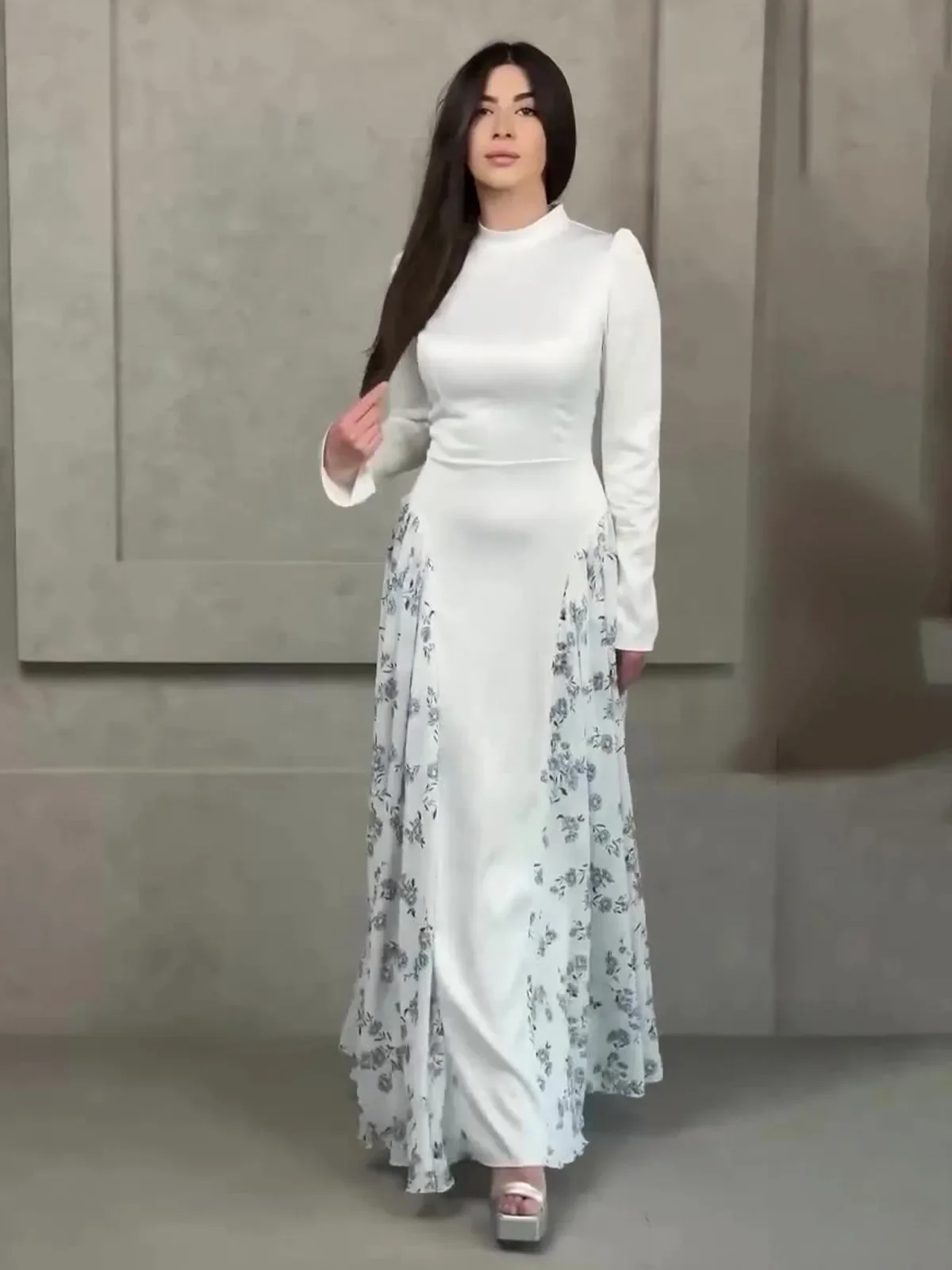 

Dubai Abaya Women Party Dress Floral Print Eid Long Vestidos Largos Muslim Caftan Robe Jalabiya Ramadan Morocco Kaftan 2025