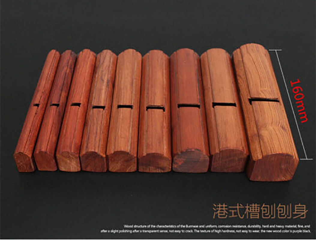 9pcs Wood Plane Kits Rosewood Hollow Convex Planer Different Size Round Bull-nose concave Radius