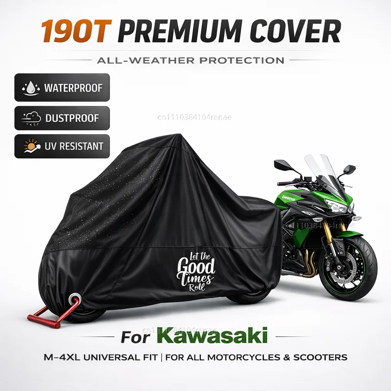 

Чехол для мотоцикла Kawasaki Ninja H2 H2R Zx6R Zx12R 400 650 1000 Zx9R 190T, водонепроницаемый, пылезащитный, с защитой от ультрафиолета, всесезонный