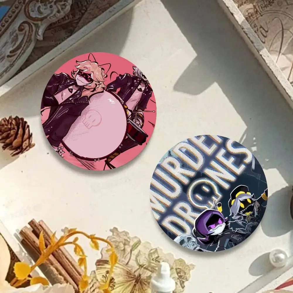 M-Murder D-Drones Animation Cartoon Style Badge Brooches On Backpack Decoration Round Enamel Pins For Accessorys