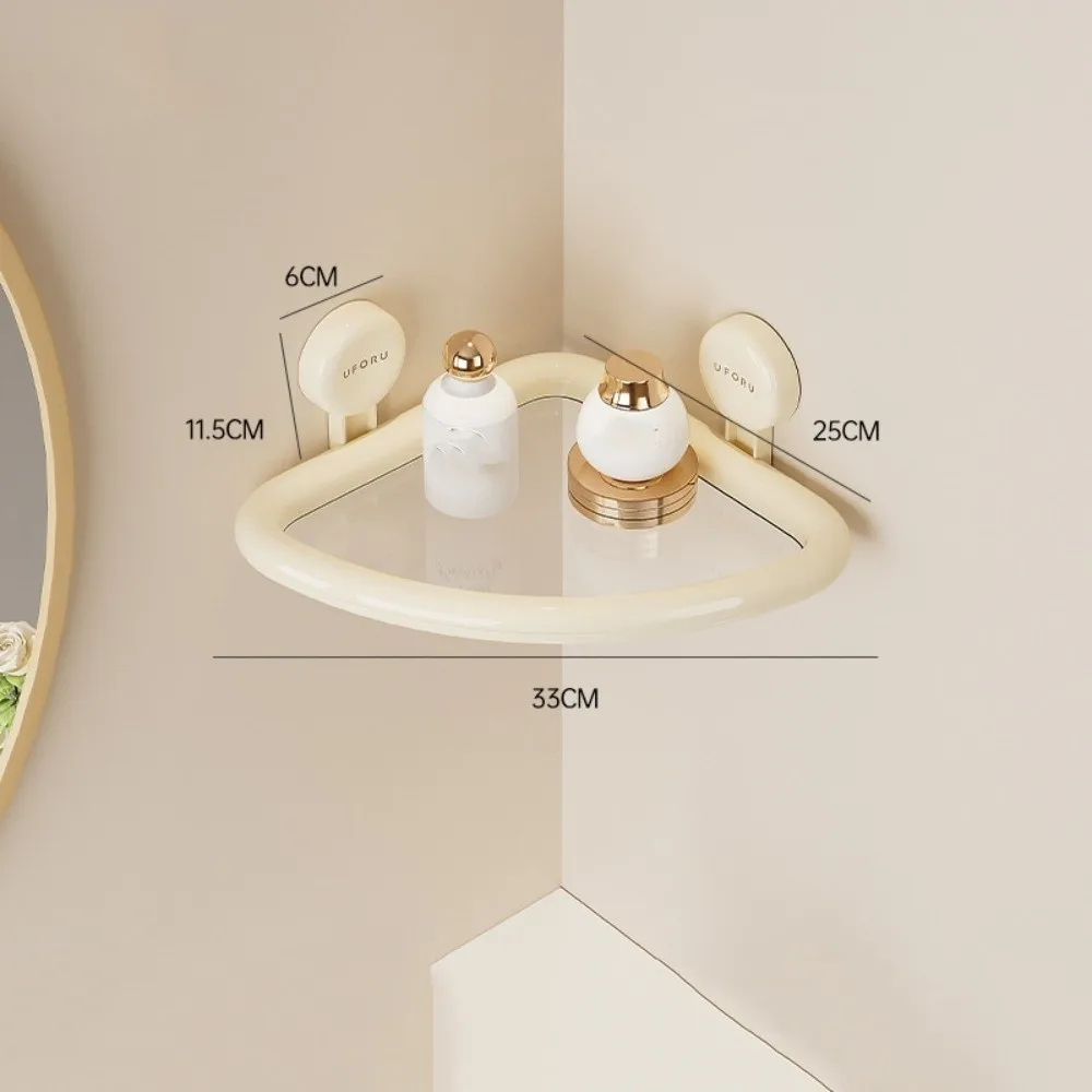 

High Quality Suction Cup Storage Rack Wall-Mounted Dopamine Color Storage Shelf Punch Free Organizer Rack Home Use