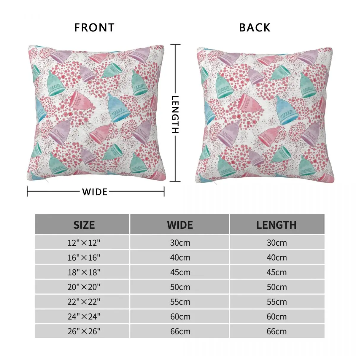 Bloody Cups Period Cup Square Pillowcase Polyester Linen Velvet Pattern Decorative Throw Pillow Sofa Seater Cushion Case 18