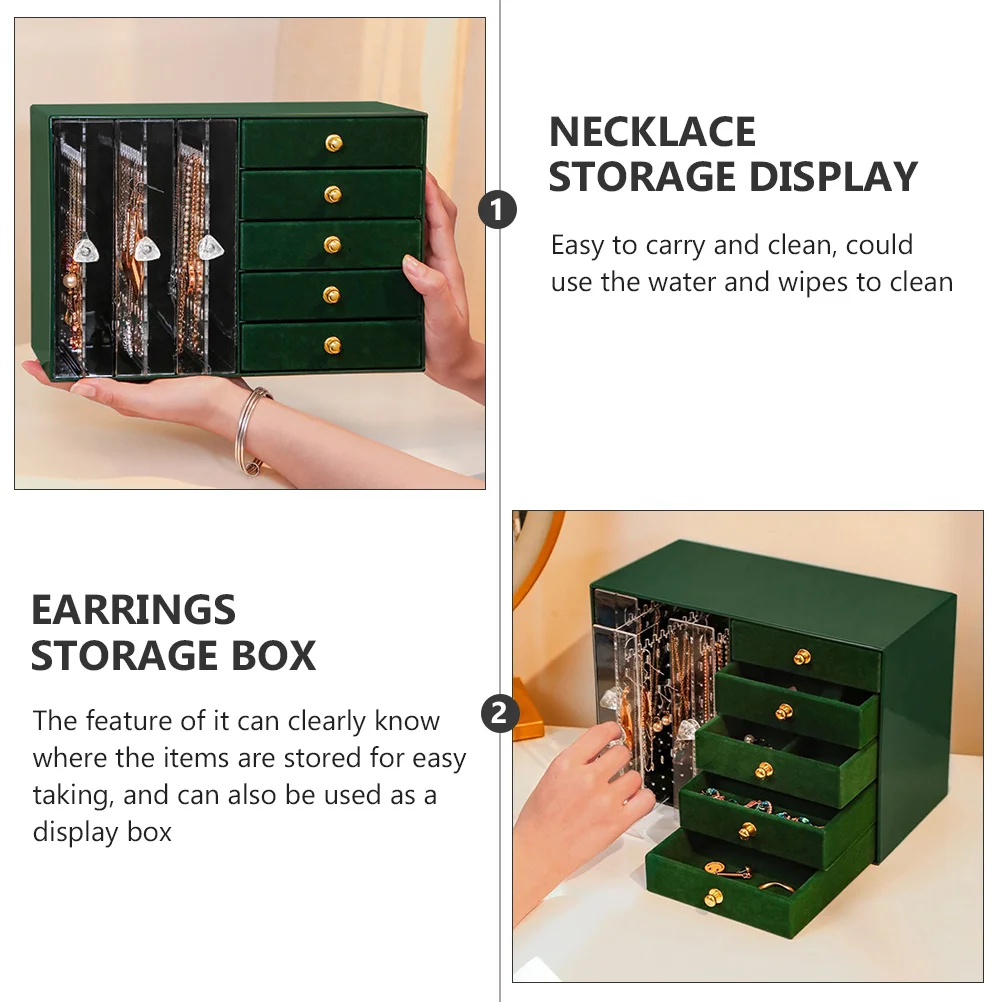 Jewelry Storage Box Large Drawer Necklace Organizer Display Storage Holder Clear Jewelry Display Box Practical Gift
