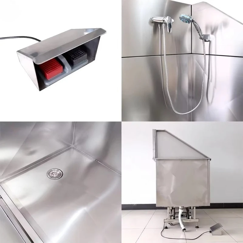 Equipment Oversize Multifunction Pet Dog Grooming Bathtub with Electric Lift Stainless Steel Dog Shower Bathtub