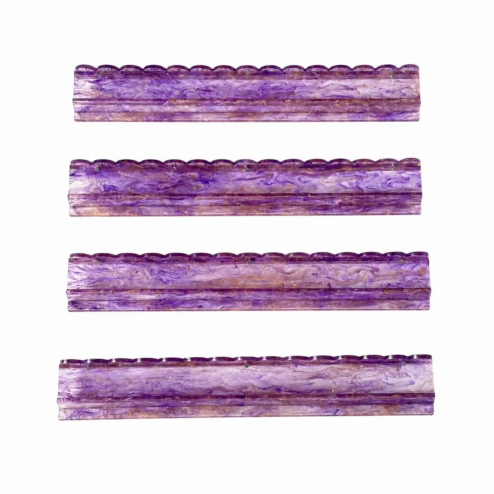 Lilac Marble Acrylic Mahjong Tile Rack Holder for Recreational Play Sturdy Rectangular Tabletop Organizer
