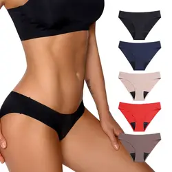 Hot Sale Women Full Protection 4 Layers Absorbent Briefs Breathable Menstrual Seamless Washable Period Panties