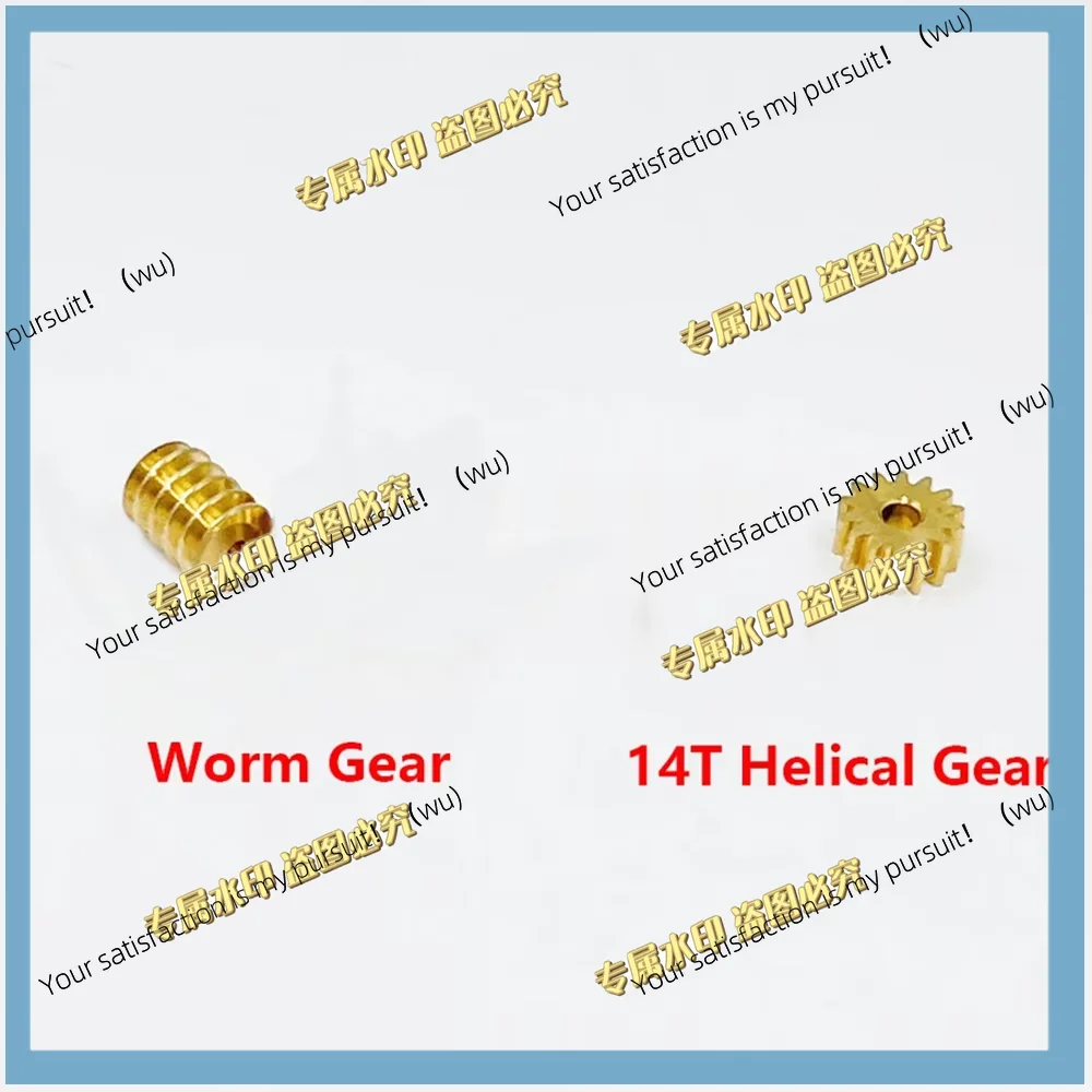 4pcs 1 1/1.5 mm, motor shaft hole, metal brass helical gear, copper 0.3 modulus 14 teeth, transmission gear