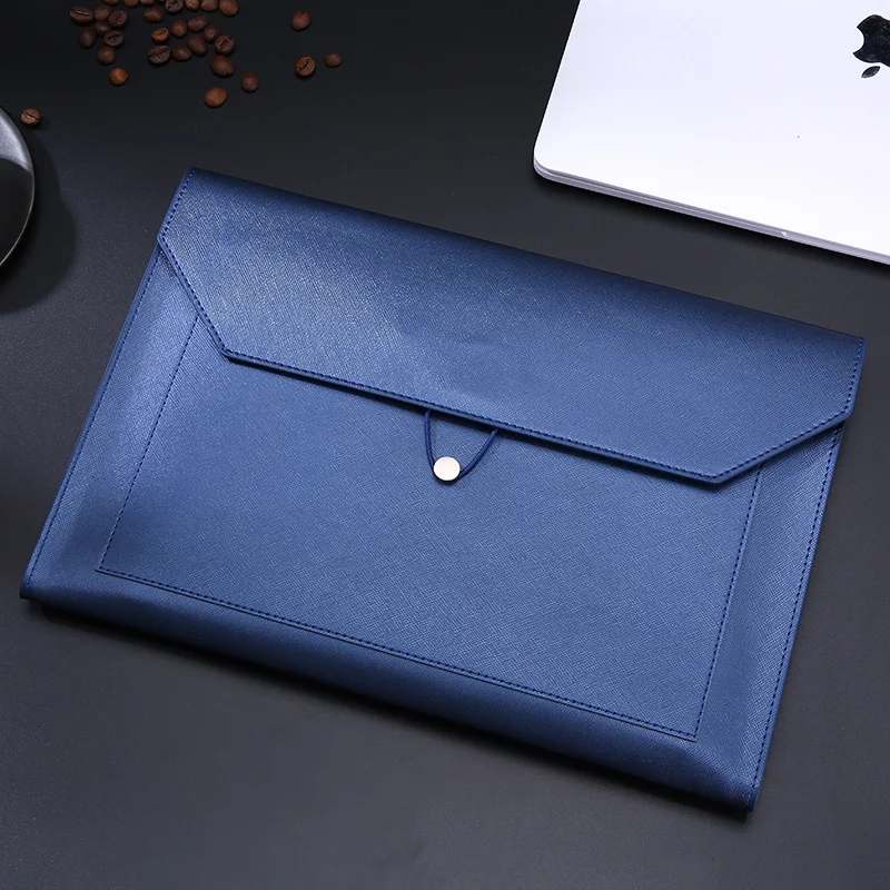 A4 Leather File Bag Large-capacity Storage Business Office Data Document Bag Folder Bag Organizer School Office Supplies