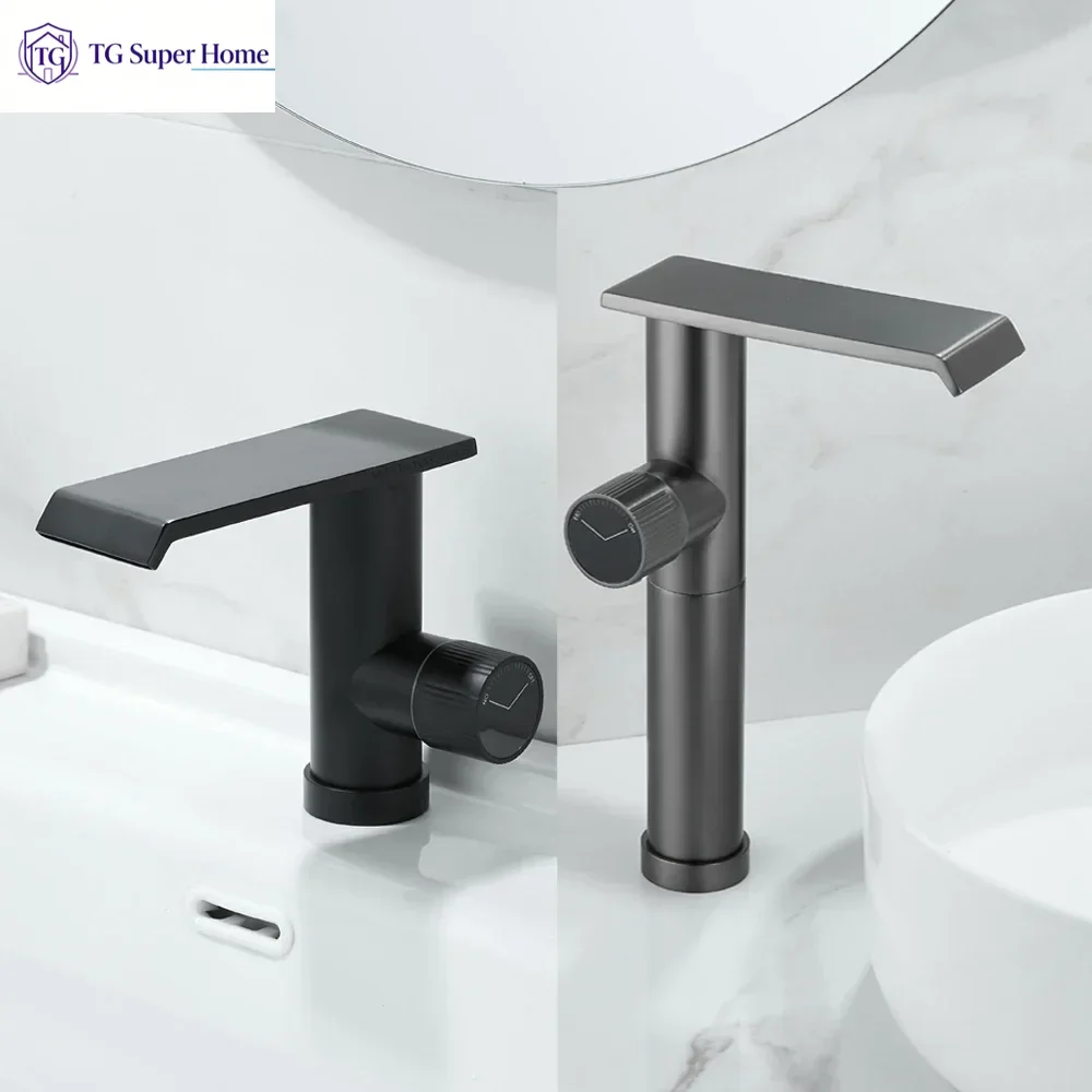 Solid 304 Stainless Steel Bathroom Faucet High Quality Washbasin Tap Swivel Sink Faucets Single Lever Mixer Taps Rust Prevention