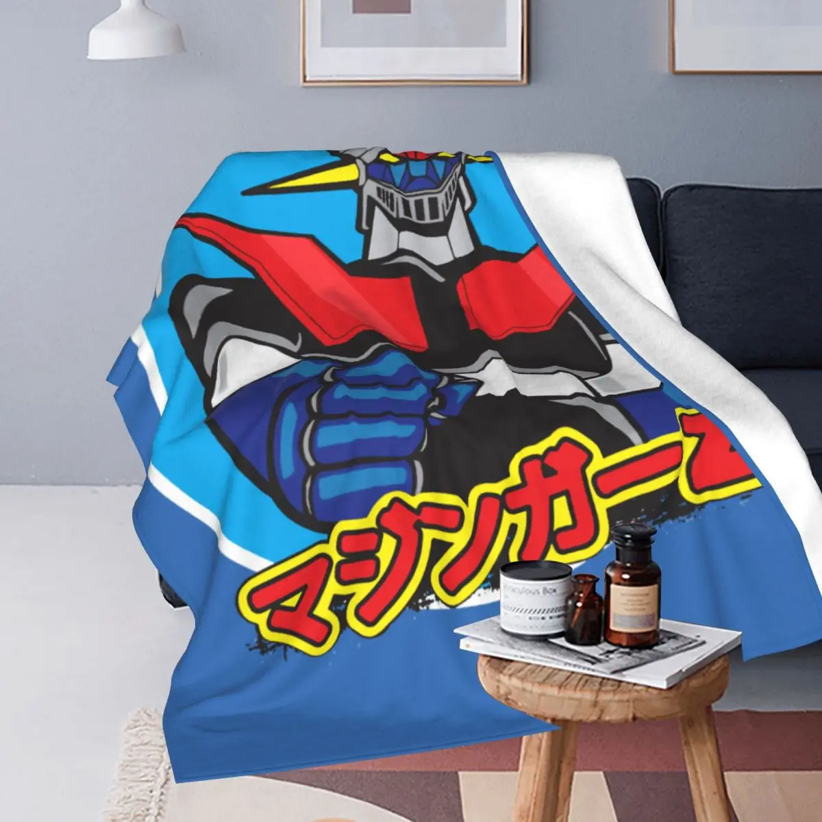 Mazinger Z Blanket Warrior Robot Japan Anime Streetwear Flannel Awesome Breathable Throw Blankets for Bedspread All Season