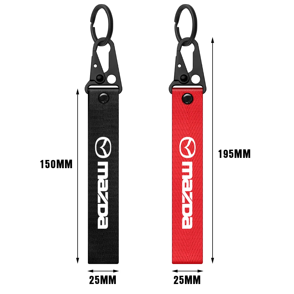 1Pcs Car Styling Nylon Metal Keychain Key Rings Key Holder For Mazda Speed MS 2 3 6 5 gg gj gh cx5 cx30 cx3 cx7 mx5 Axela MX3 M5