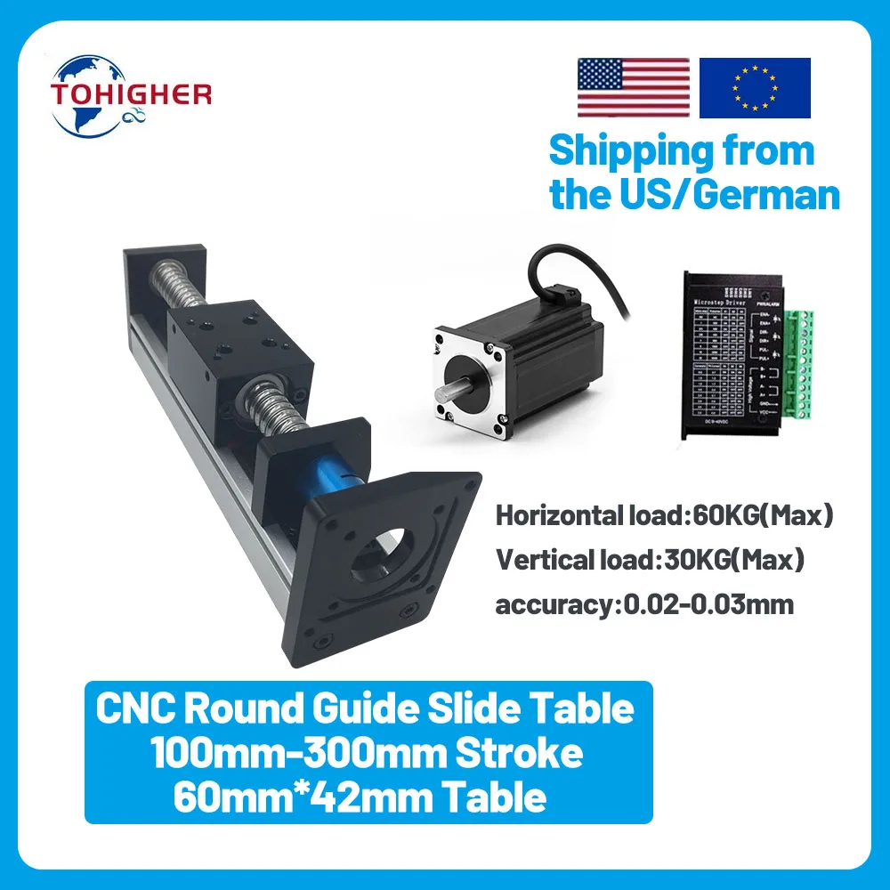60mm width CNC Single Rail Ball Screw Motion Stage SFU1605 XYZ Axis Linear Guide Rail Table Motor Kit Sliding Table  Axis Robot